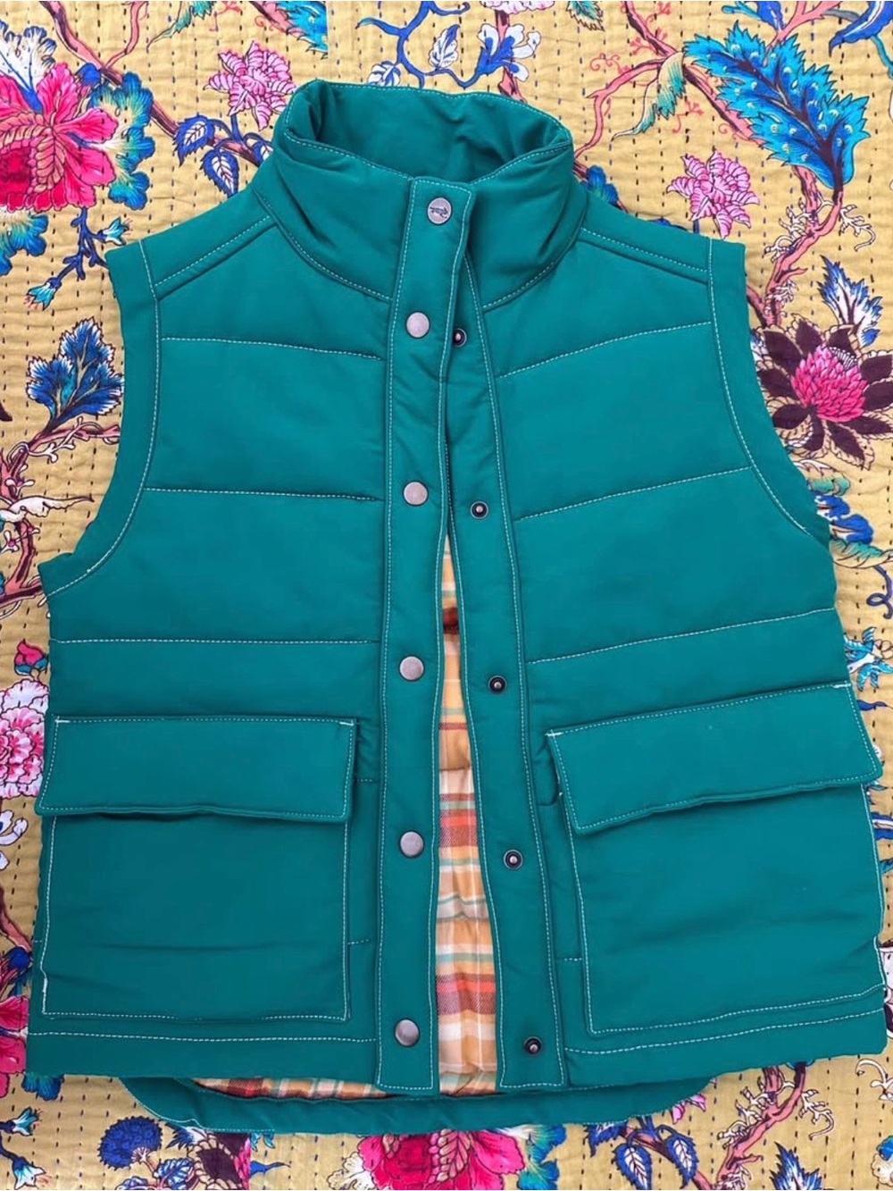 Teal Quilted Puffer Vest - Women